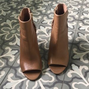 Vince Camuto Leather open toe boots.